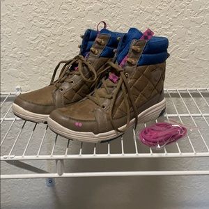 Brown winter hiking boots